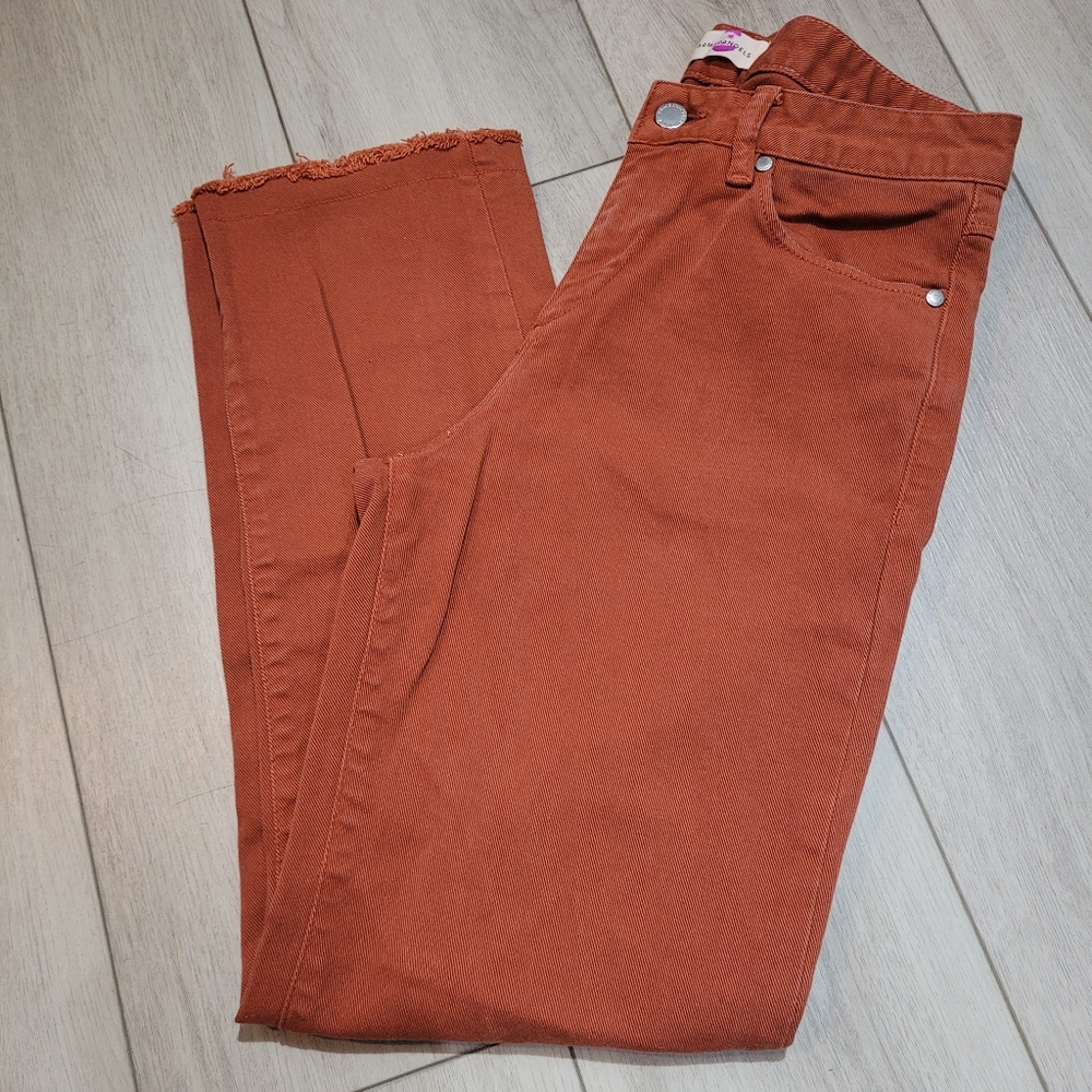 ArmedAngels Women's Organic Cotton Slim Fit High Rise Denim Jeans 26 Orange
